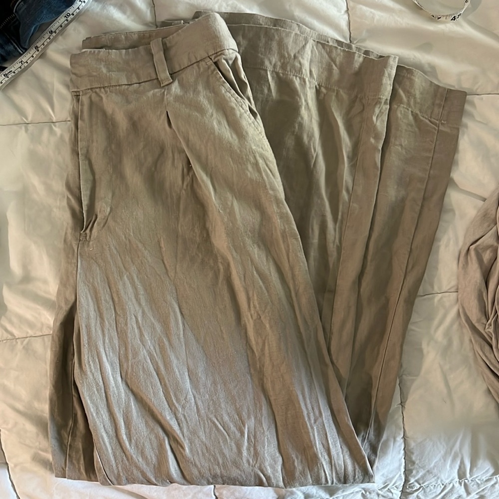 Madewell Wide Leg Pants in Tan